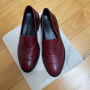 Women's Ecco Red Leather Loafers Sz 38
